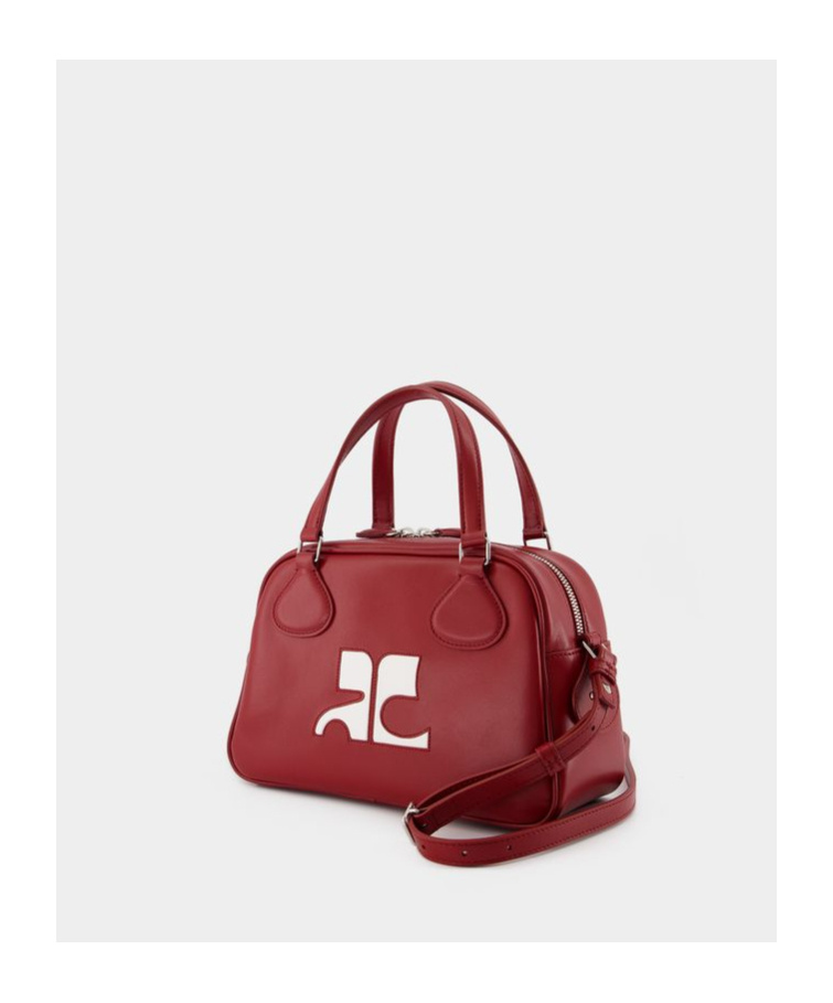 Courrèges Reedition Bowling Leather Bag In Red