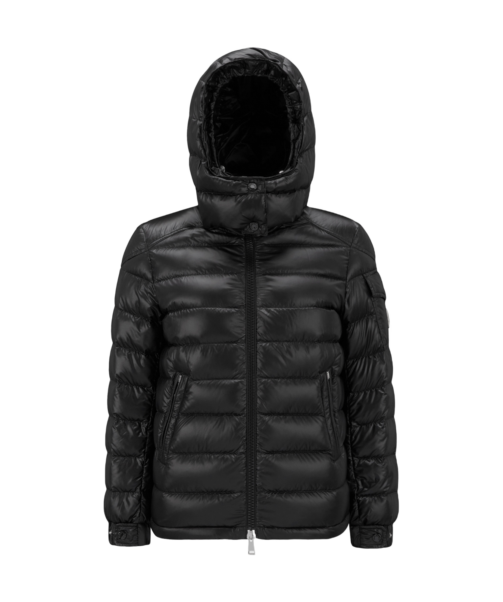 Moncler Bady Hooded Short Down Jacket Black In Black