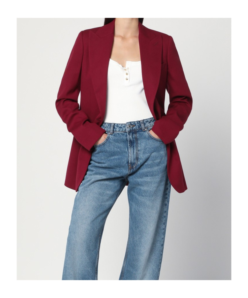 Stella Mccartney Single-breasted Jacket In Jazzberry Wool