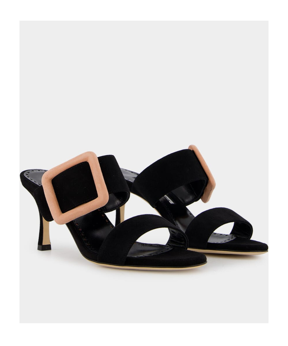 MANOLO BLAHNIK MANOLO BLAHNIK BUCKLE DETAILED OPEN TOE MULES