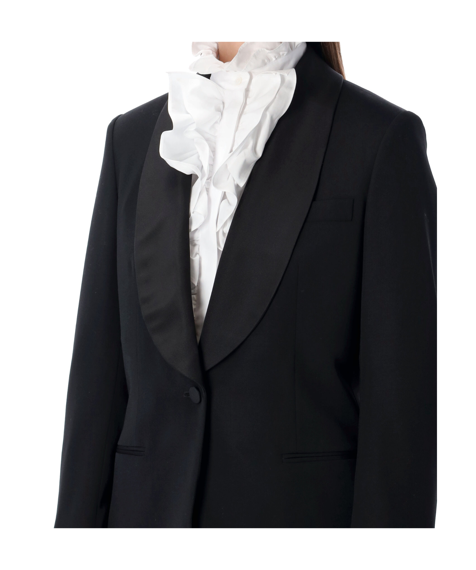 Ralph Lauren Collection Sutton Grain De Poudre Tuxedo Jacket In Black