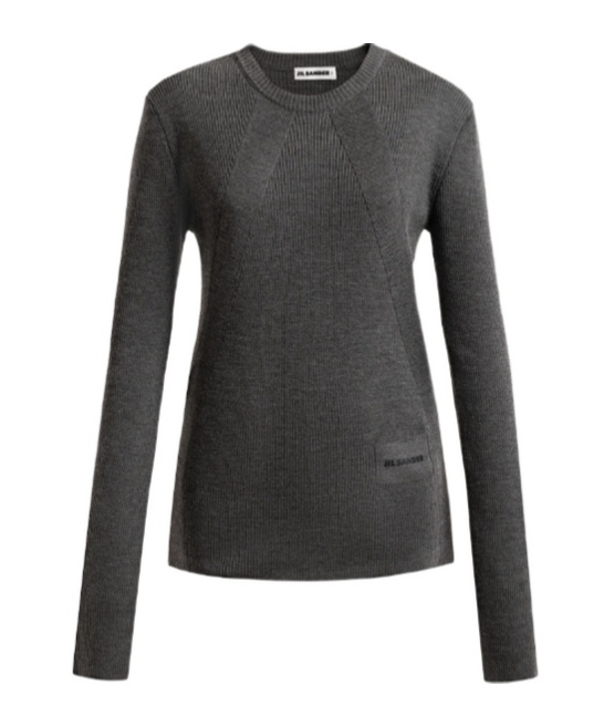 Jil Sander Long-sleeved Sweater In Gray