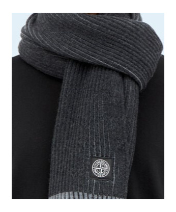 Shop Stone Island Vanisé-knit Wool Scarf In Black