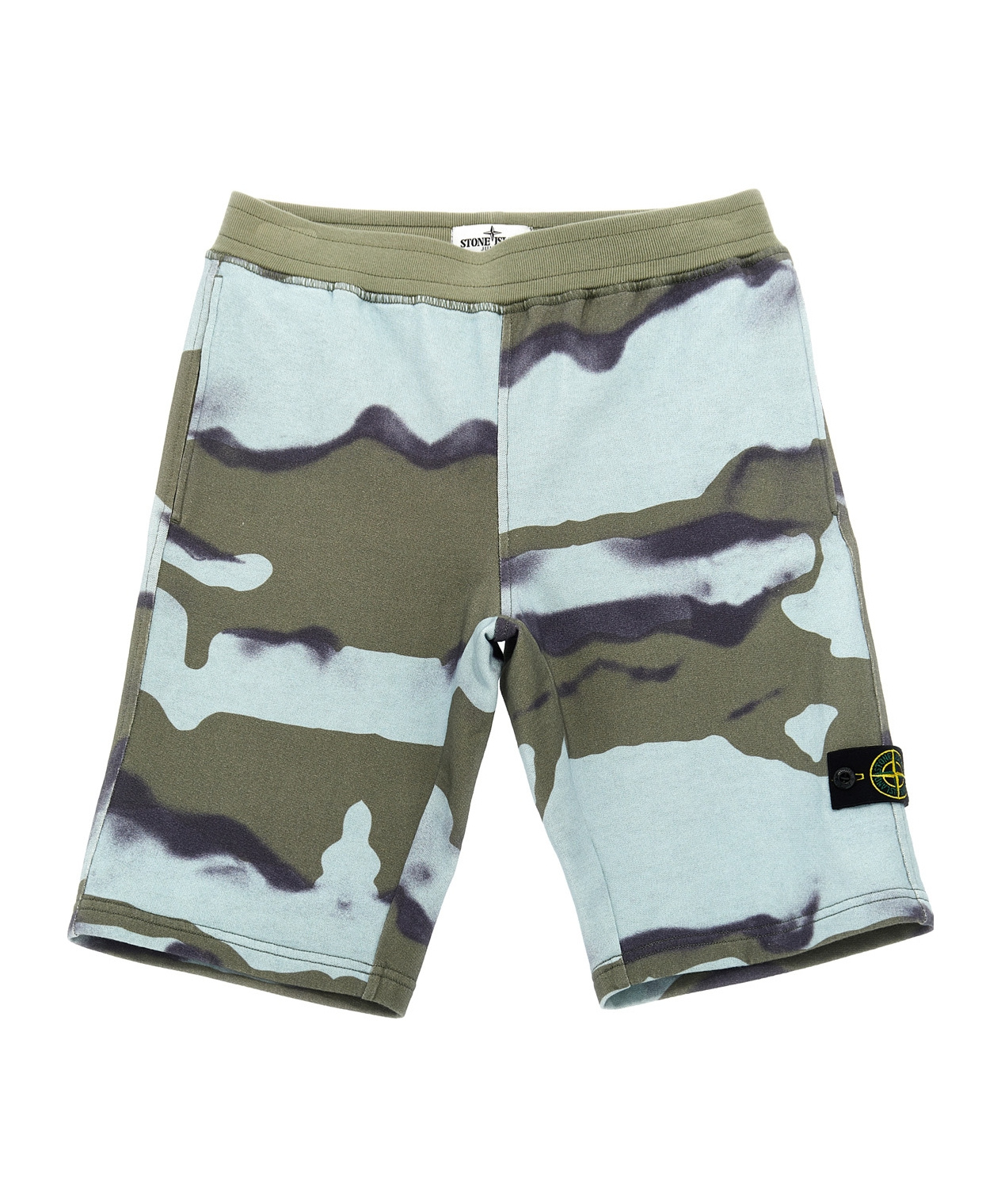 Stone Island Camouflage Cotton Shorts With Logo