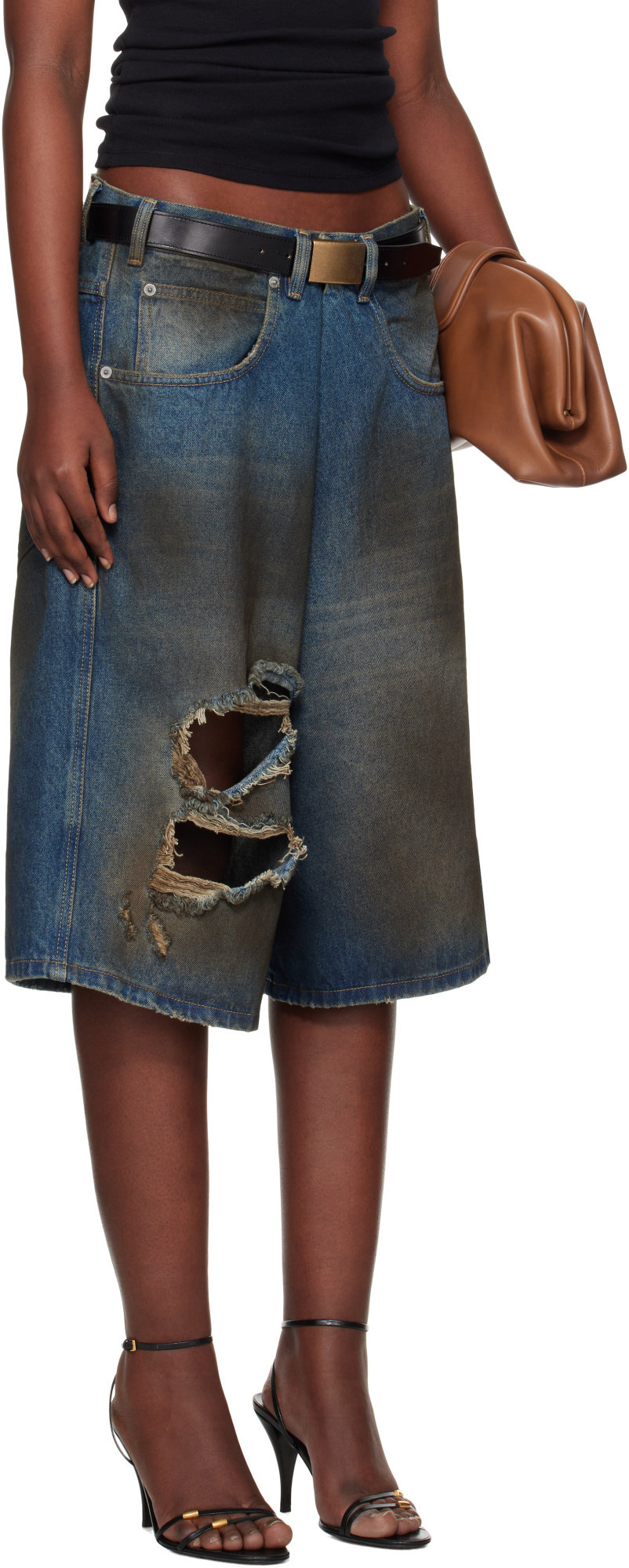 Lu'u Dan Blue Kriss Kross Denim Shorts In Blue