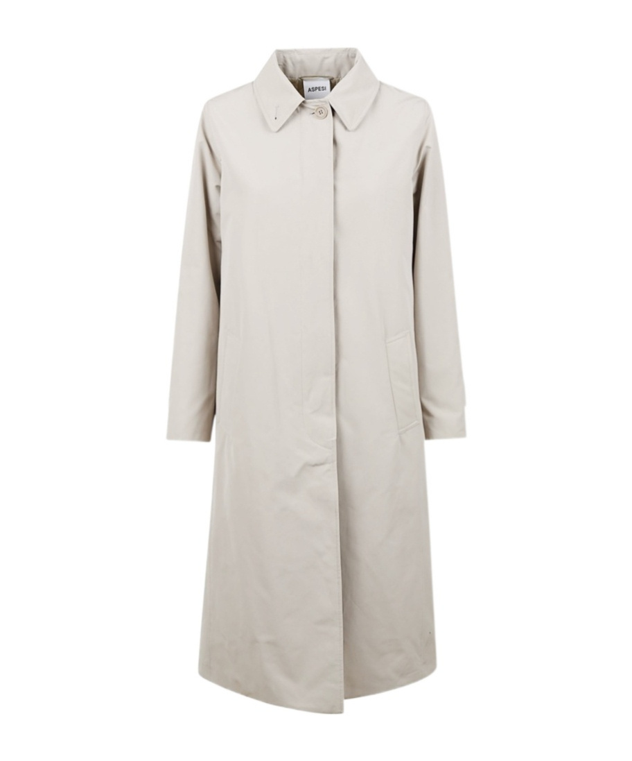 Aspesi Long Woolen Coat In Neutral