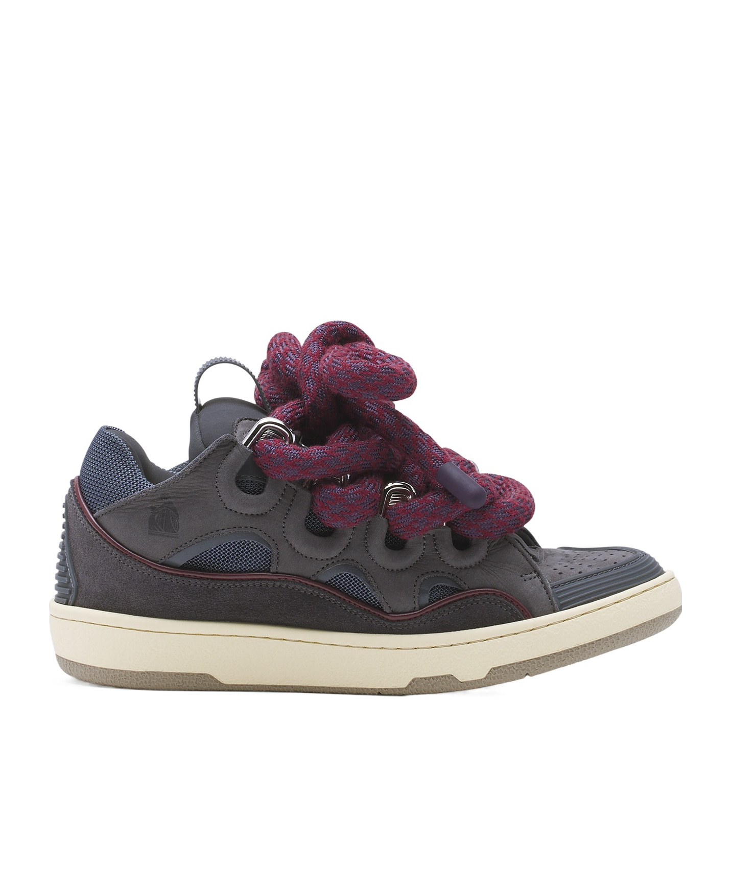 Lanvin Curb Sneakers In Leather With Snake Laces In Black