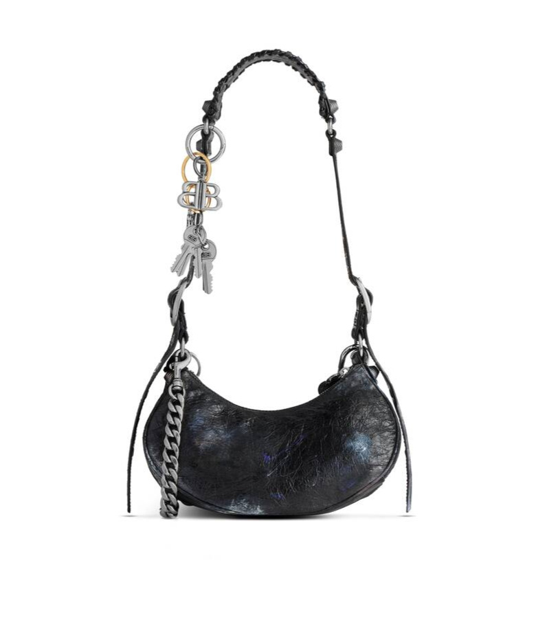Balenciaga Le Cagole Xs Charm-detail Shoulder Bag In Black
