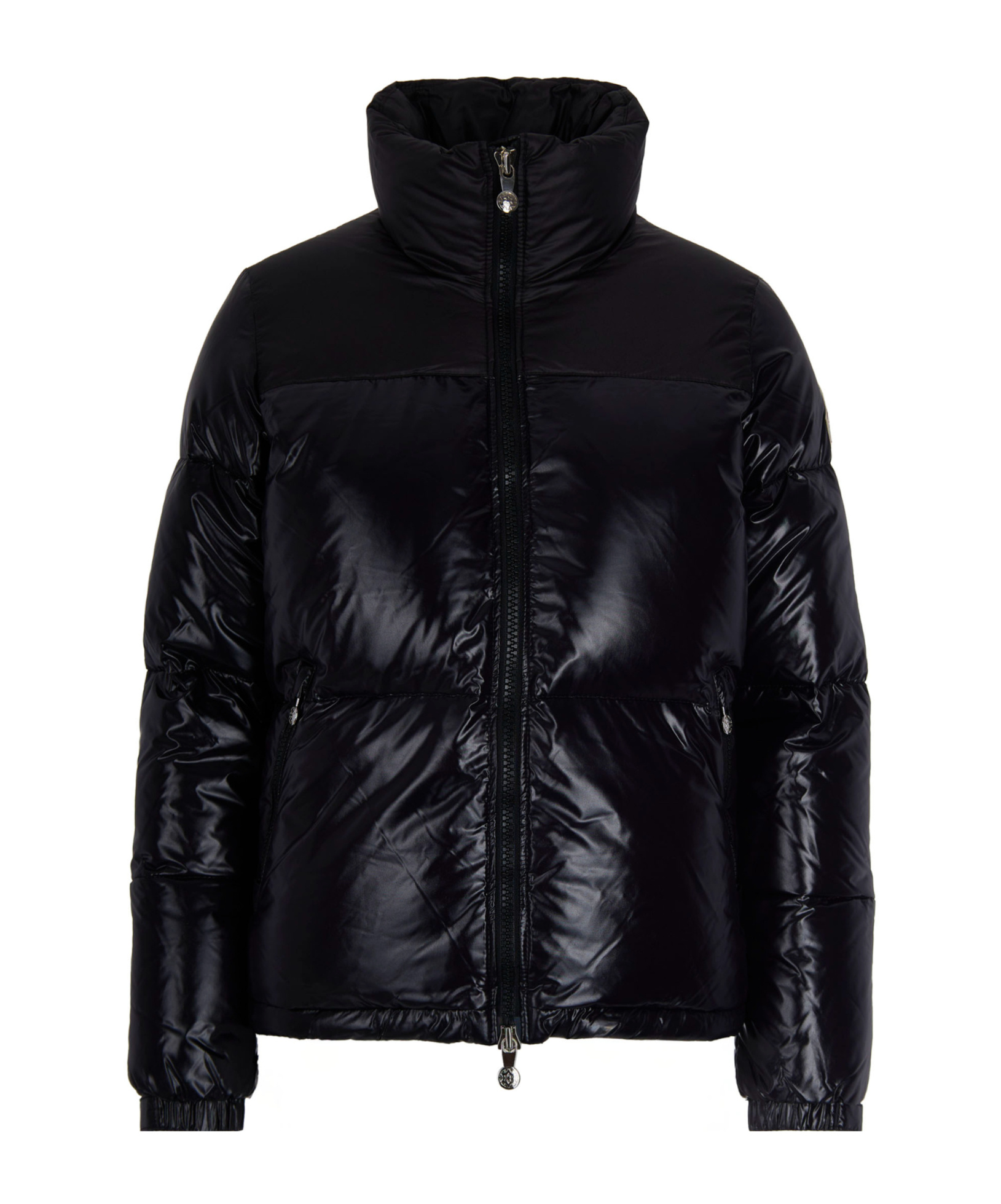 Pyrenex Fitted Puffer Jacket With Shiny Nylon Finish In Black