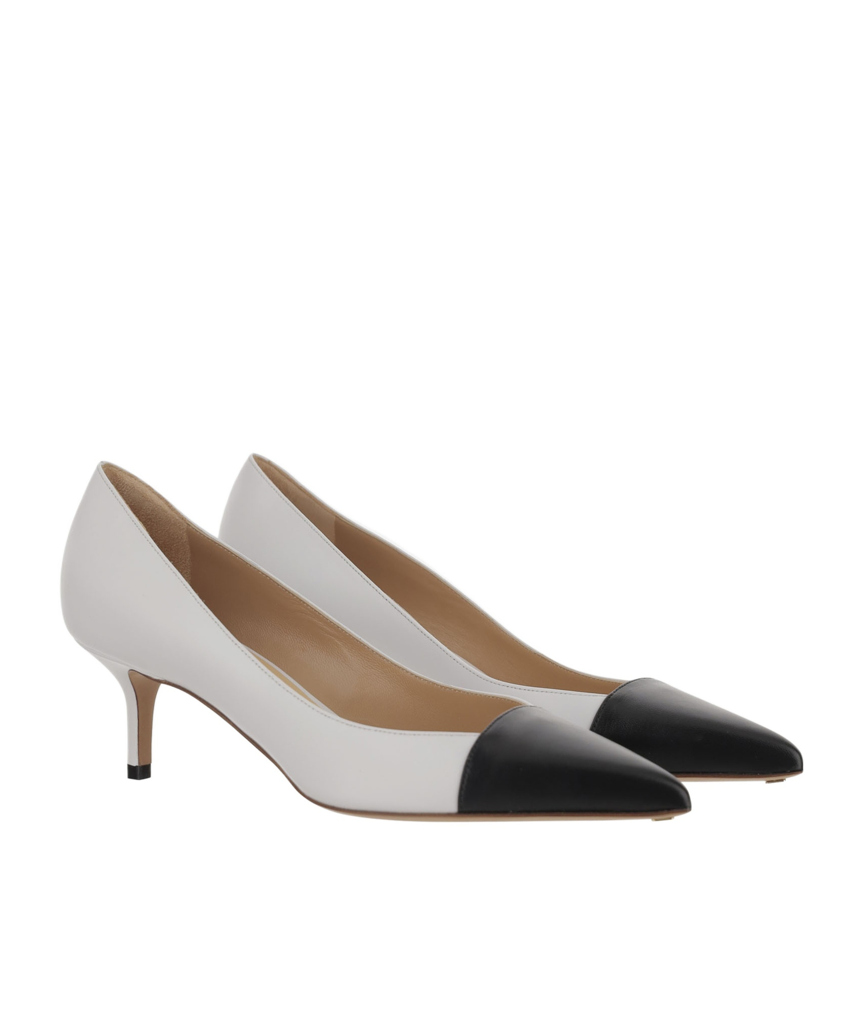 Francesco Russo Two-tone Leather Pumps In White