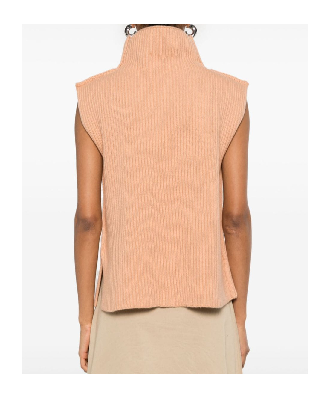 Marni Ribbed Wool Vest In Nude