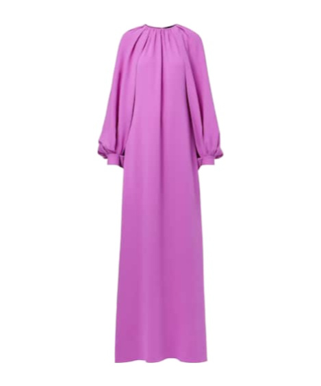 Oscar De La Renta Draped Silk-blend Gown In Purple