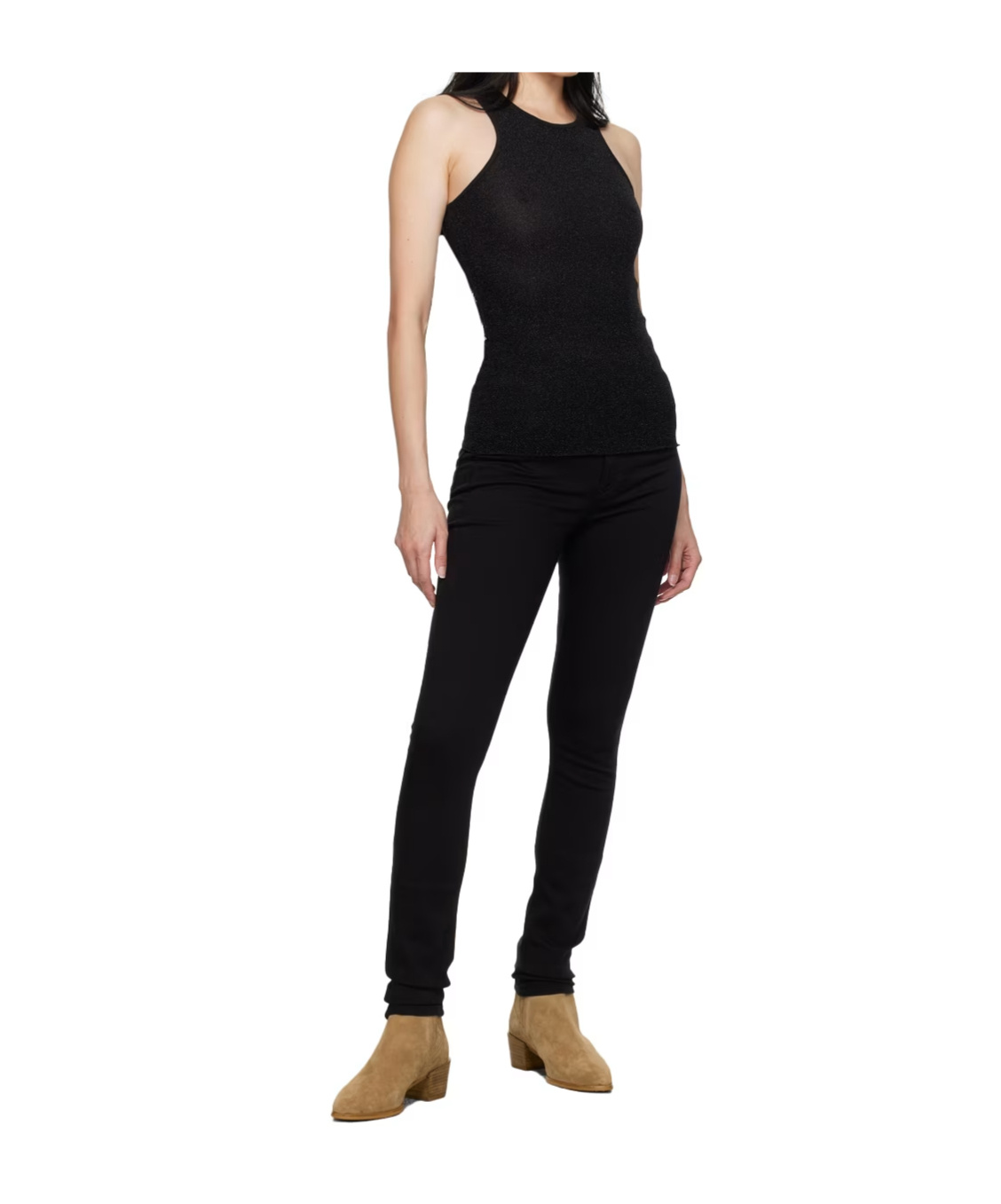 Rag & Bone Knitted Round-neck Vest In Black