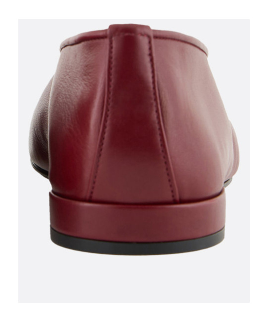 Shop Giorgio Armani Square Toe Ballet Flats In Red