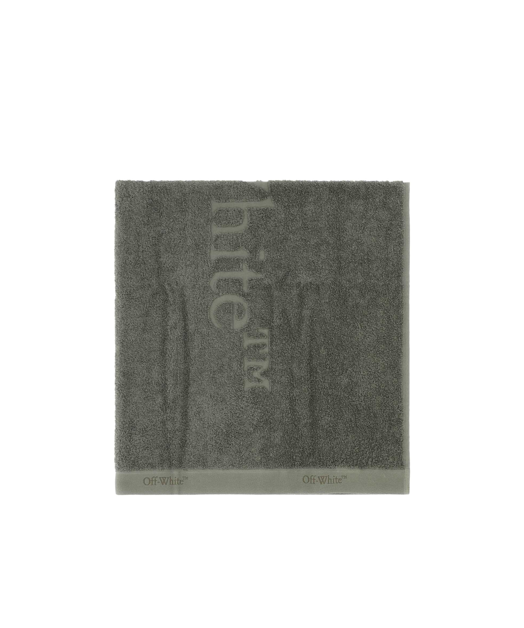Off-white Bookish Logo-jacquard Towels (set Of 2) In Black