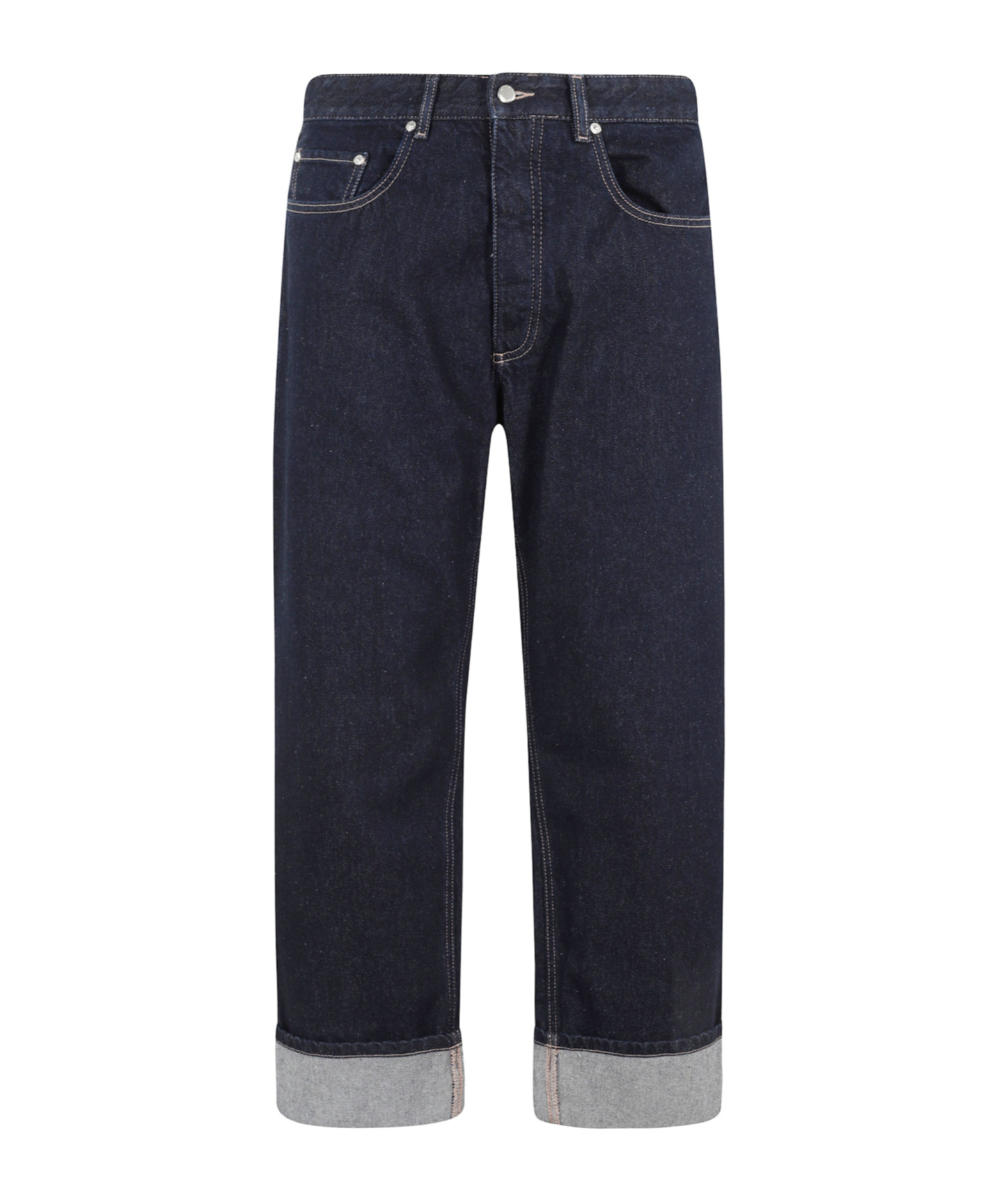 Icon Denim Denim Trousers With Belt Loops In Blue