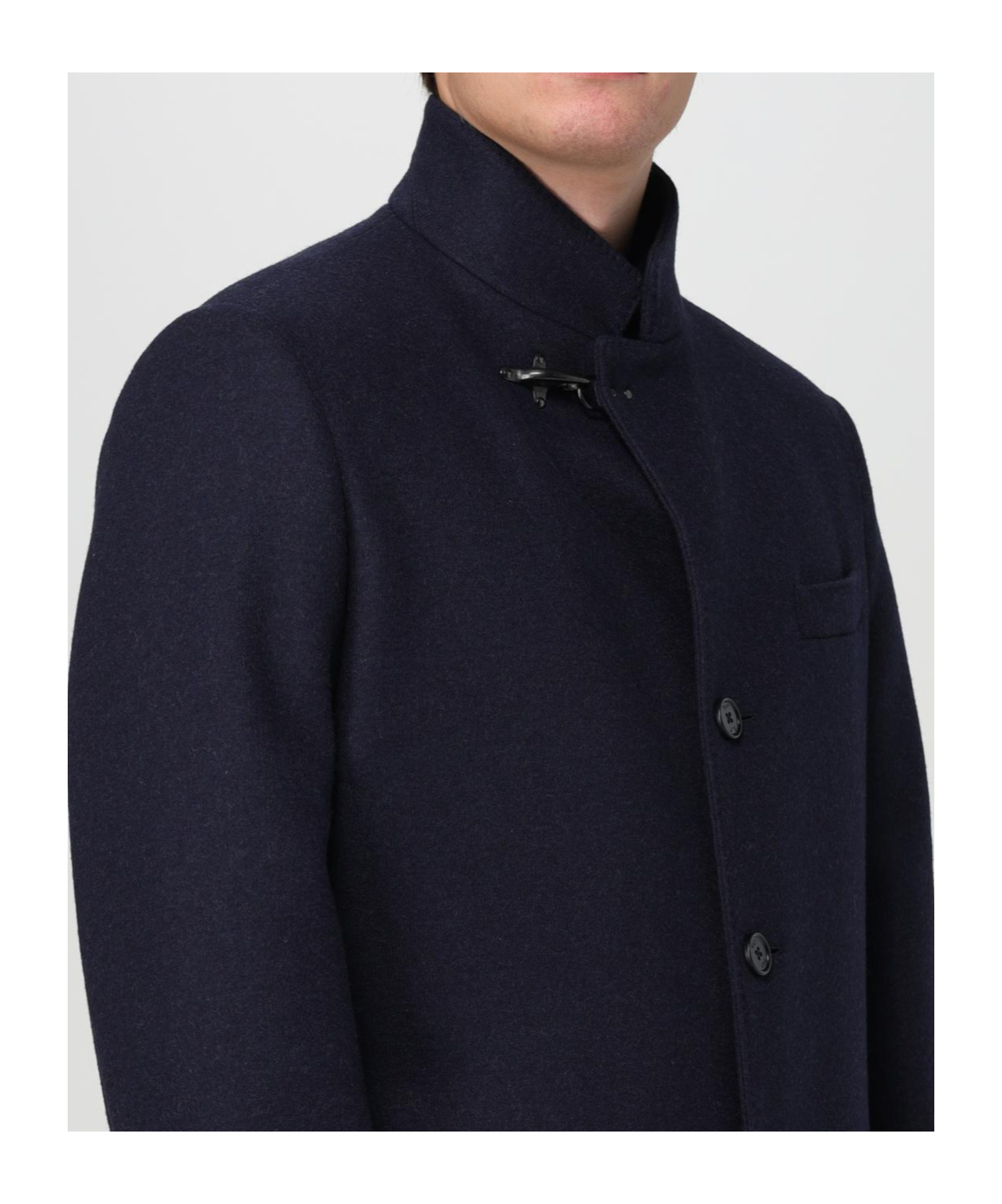 Fay Long-sleeved Coat In Black