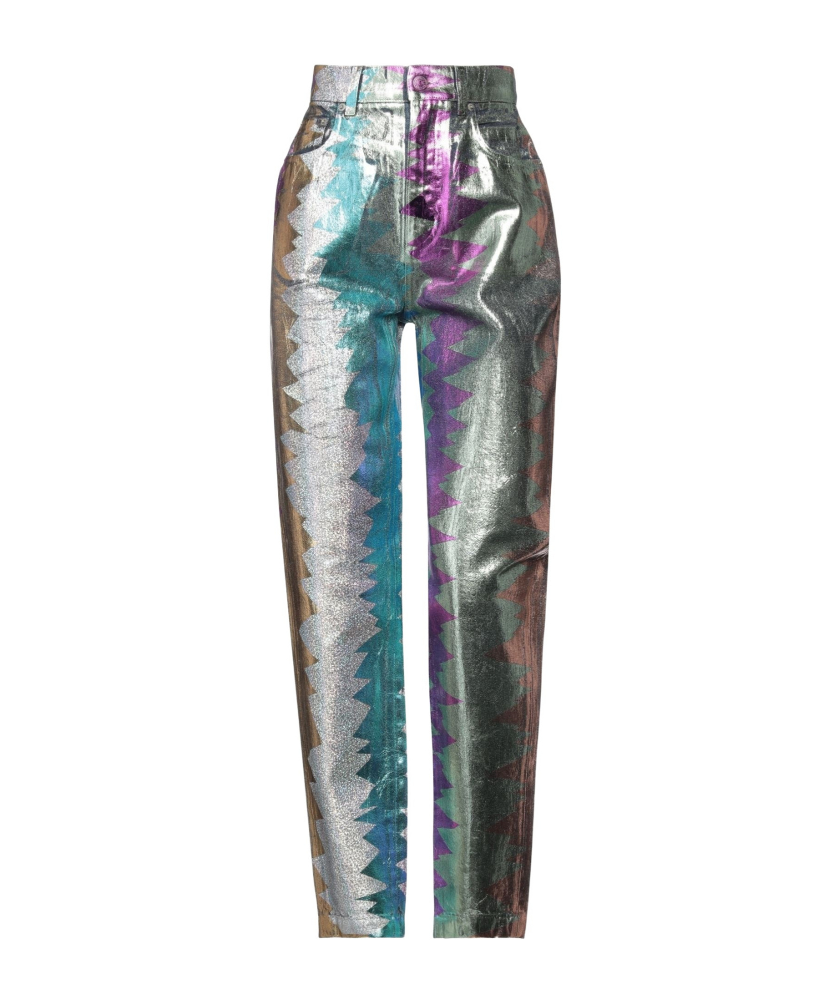 Dolce & Gabbana Colored Metallic Jeans In Multicolor