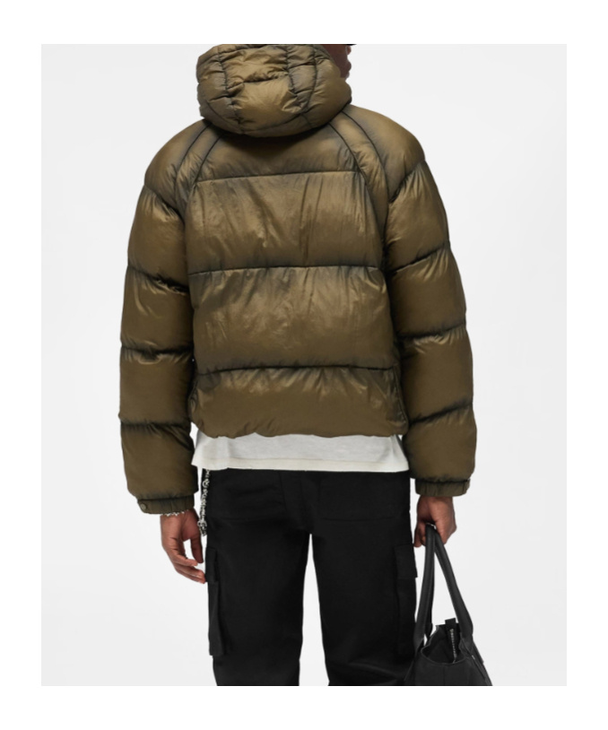 Represent Padded And Quilted Nylon Down Jacket In Green