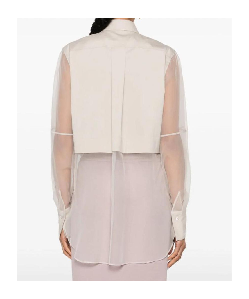 Brunello Cucinelli Women Silk Shirt With Shiny Details In Neutral