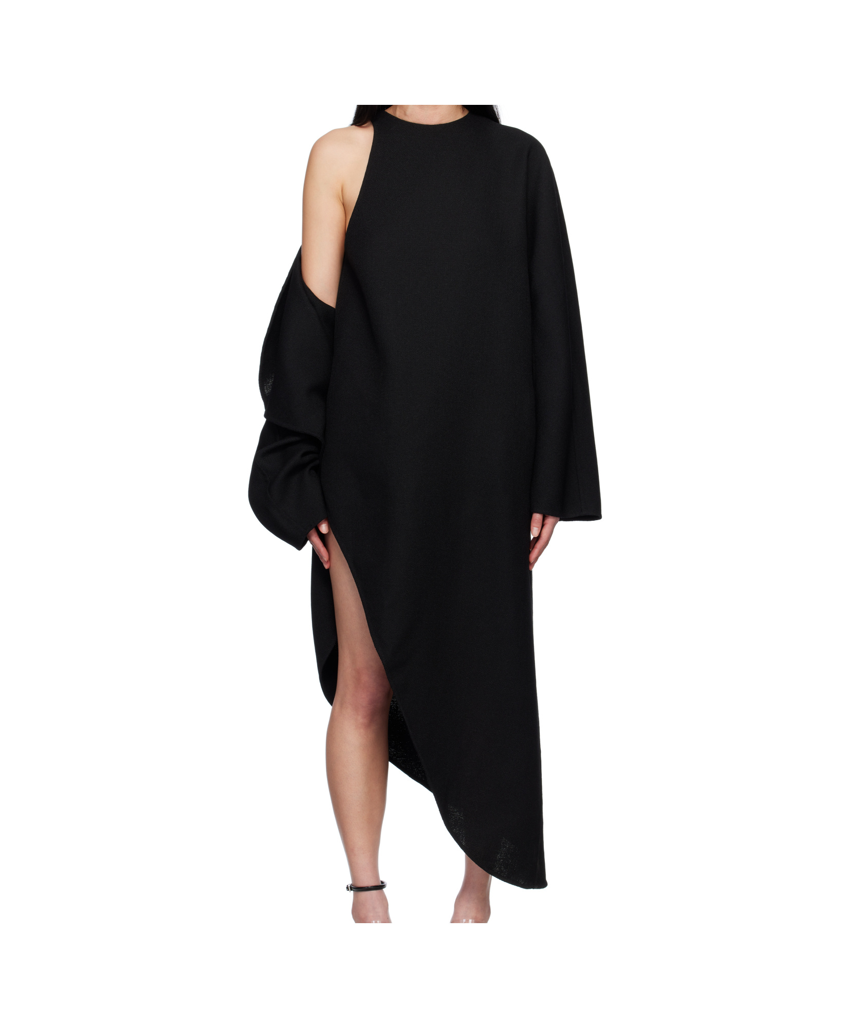 Alaïa Wool Gazar Coat In Black