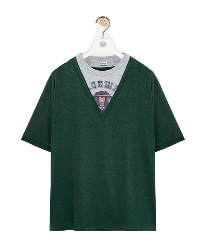 Loewe Loose Fit T-shirt In Cotton Blend In Green