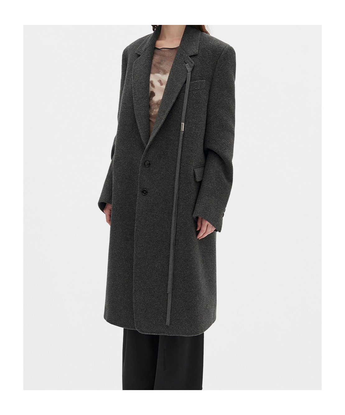 Ann Demeulemeester Viv High Comfort Tailored Coat In Gray