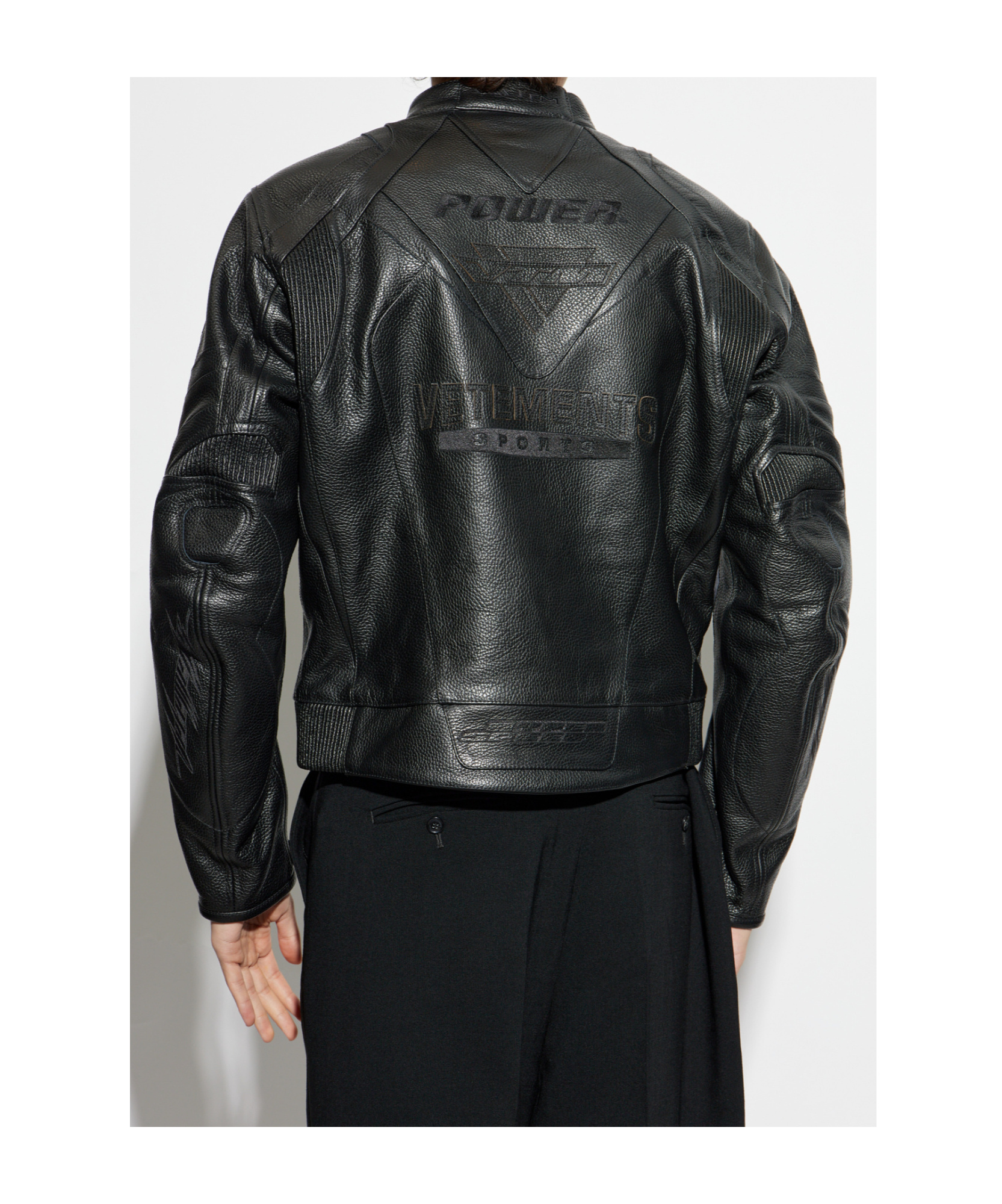 Vetements Zipped Leather Jacket In Black