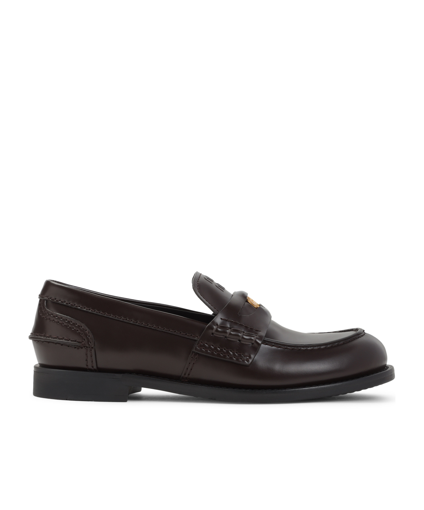 Miu Miu Round Toe Loafers In Black