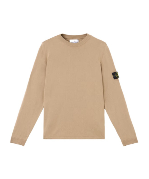 Stone Island Beige Full Rib Rws Wool Sweater In Nude