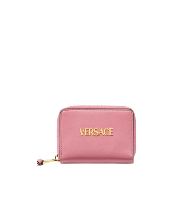 Versace Logo-lettering Wallet In Pink