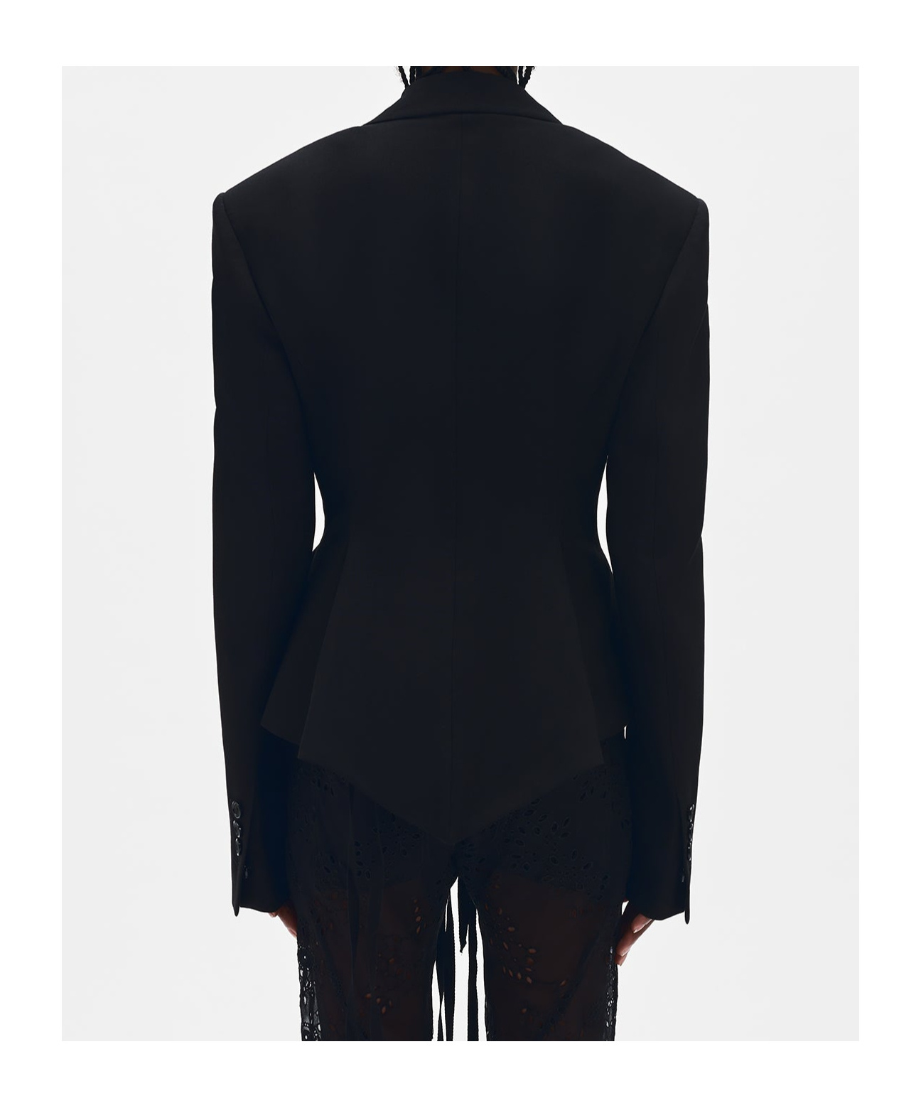 Ann Demeulemeester Lila Fitted Handkerchief Jacket In Black
