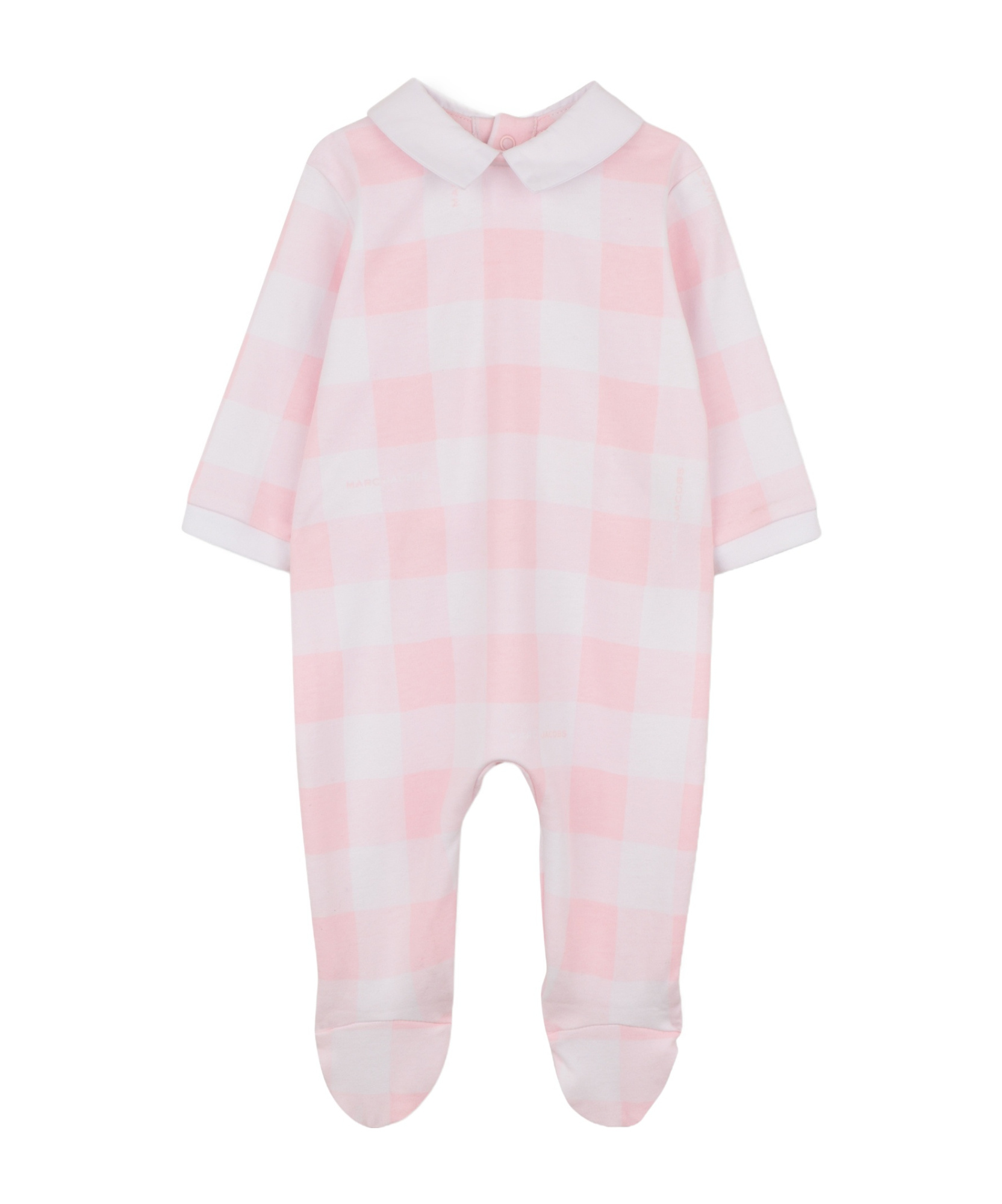 Marc Jacobs Checked-pattern Collared Babygrow Set In White