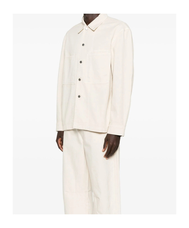 Lemaire Button-fastening Patch-pocket Shirt In Neutral
