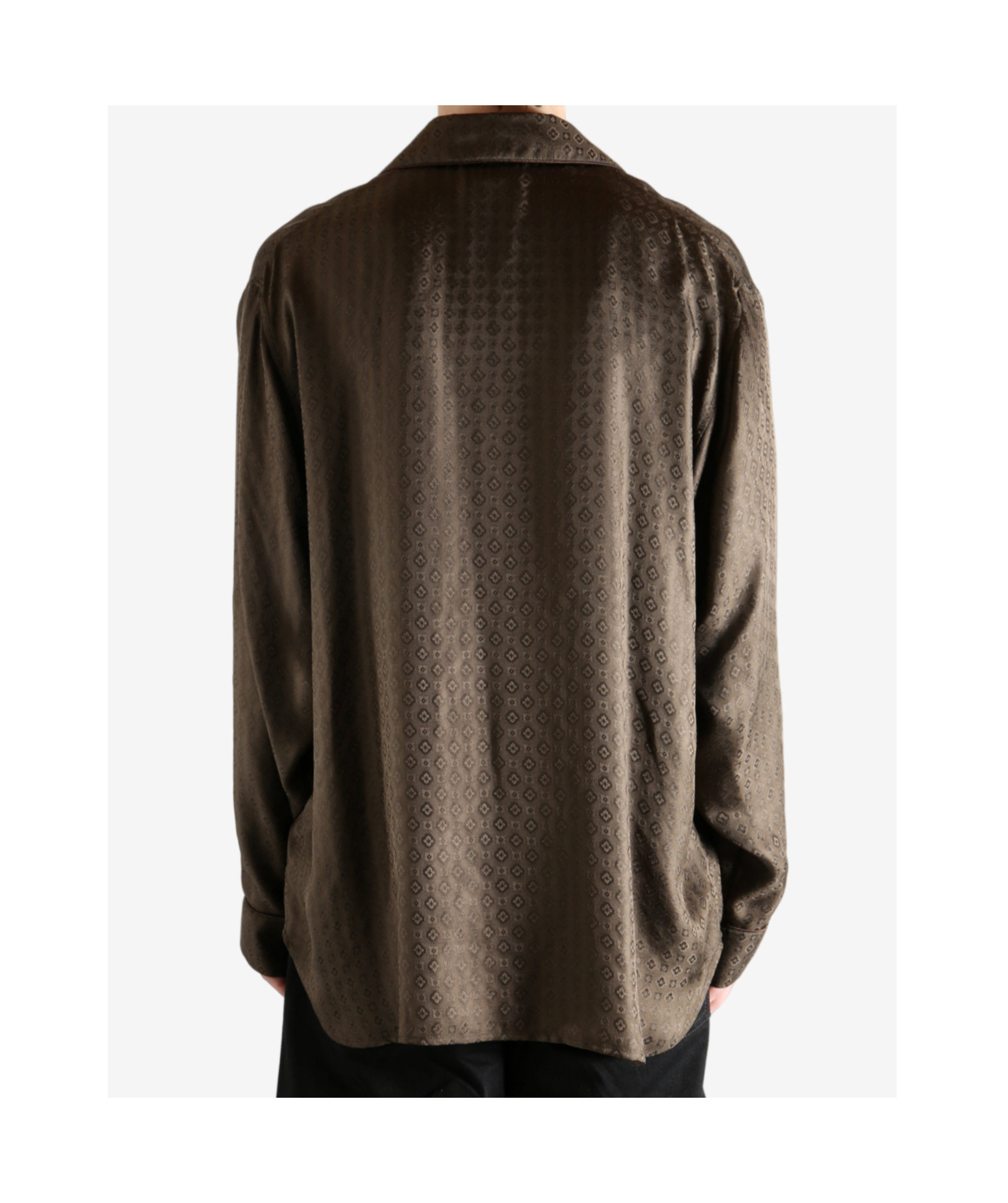 Saint Laurent Long-sleeved Pajama Shirt In Green