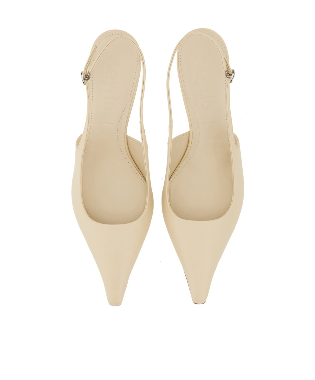 Aeyde Catrina Leather Kitten-heel Slingback Pumps In Nude