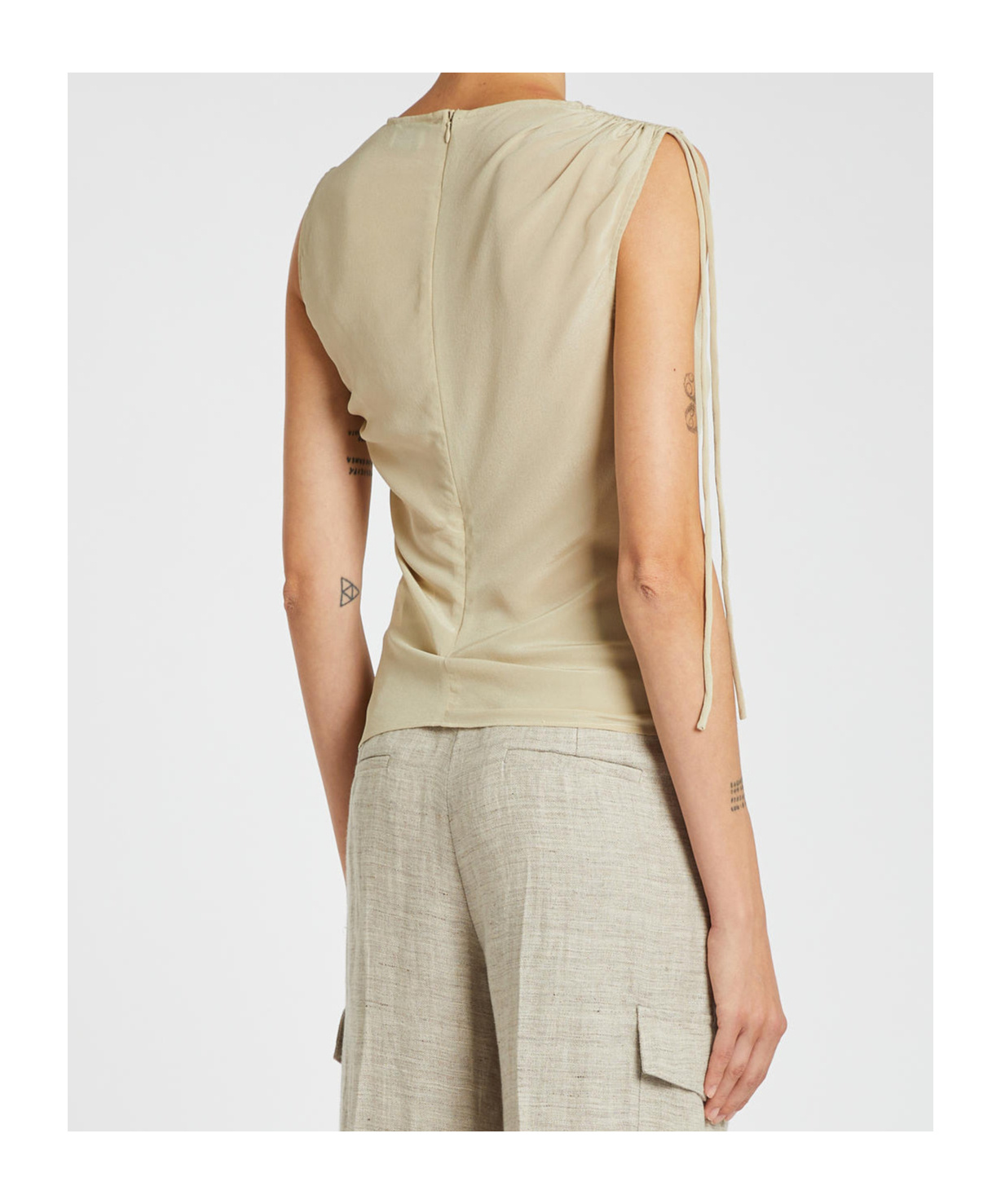 Shop Marella Crew Neck Vest In Nude