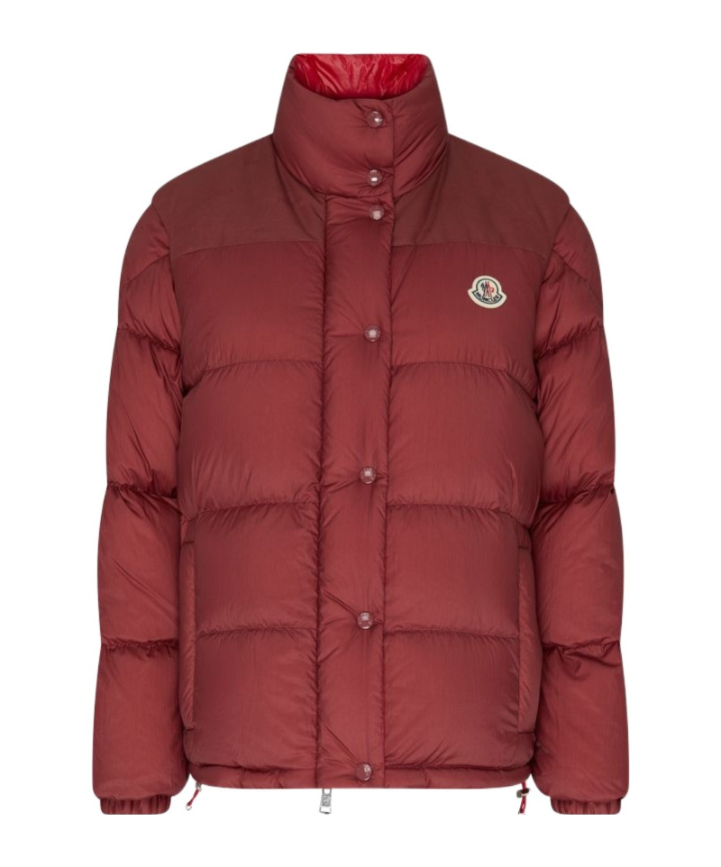 Moncler Verone Reversible Short Down Jacket In Wine Red