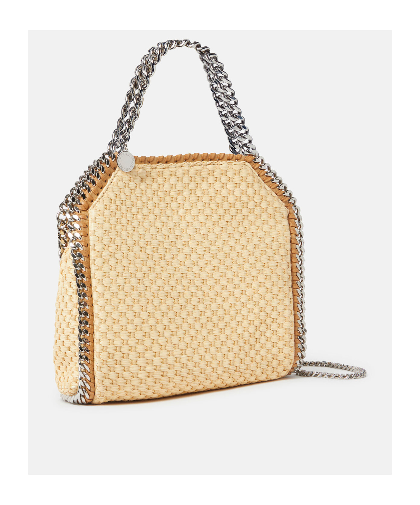 Stella Mccartney Falabella Woven Mini Tote Bag In Nude