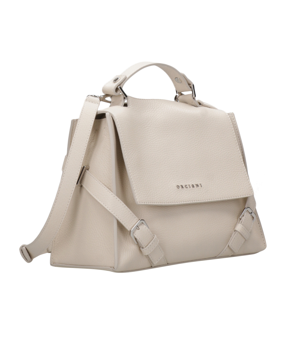 Orciani Shoulder Strap Leather Bag In Nude