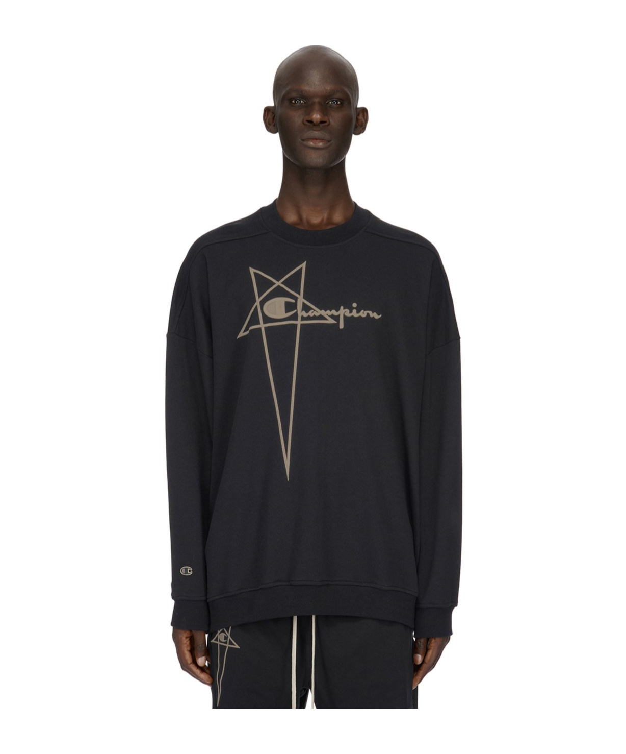 Rick Owens Logo-embroidered Sweatshirt In Black