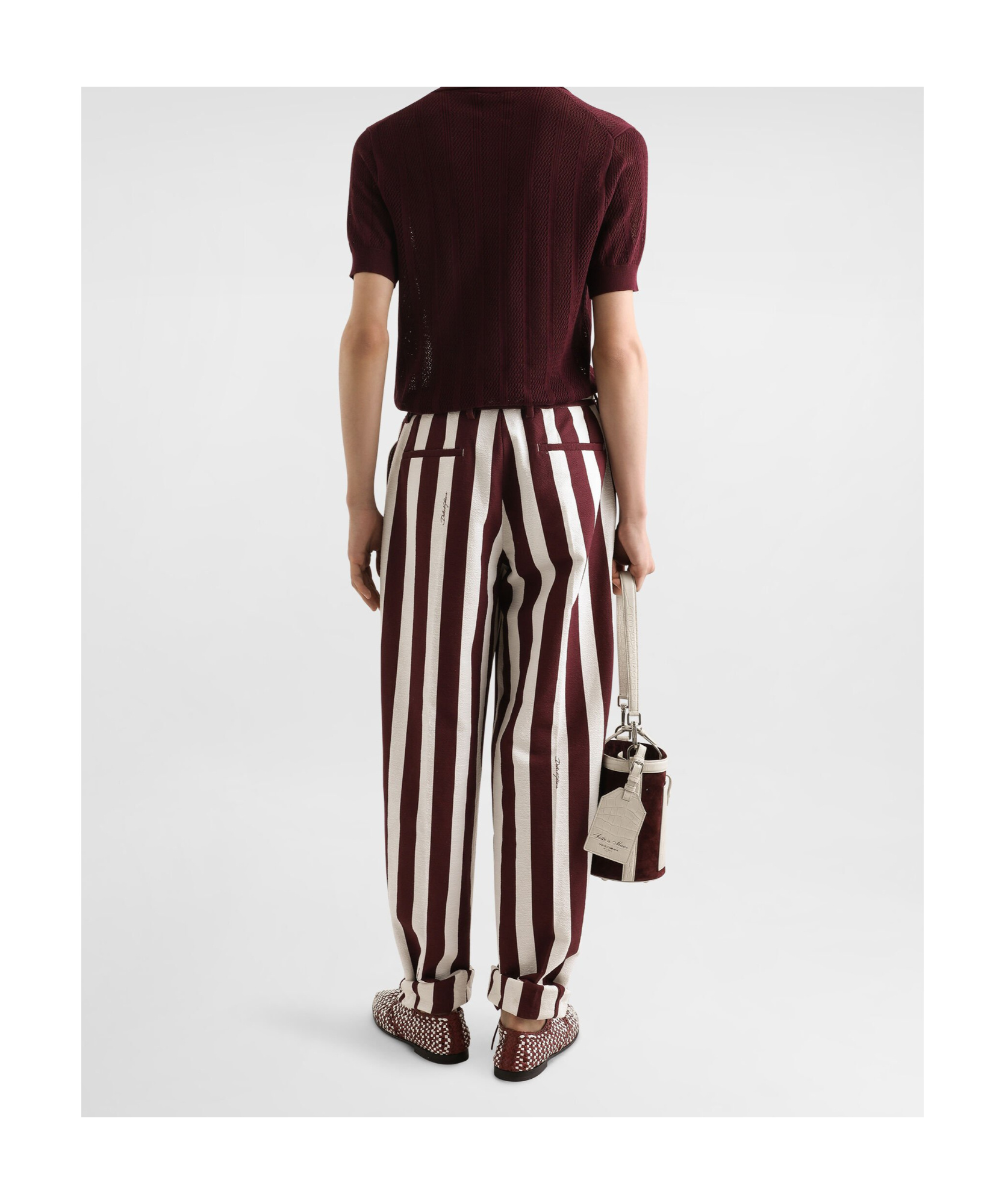 Dolce & Gabbana Striped Tapered Trousers In Multicolor
