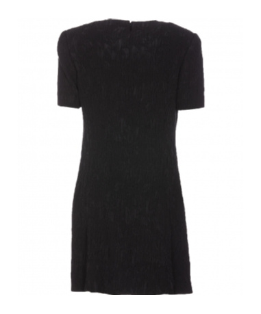 Saint Laurent Crewneck Short-sleeved Dress In Black