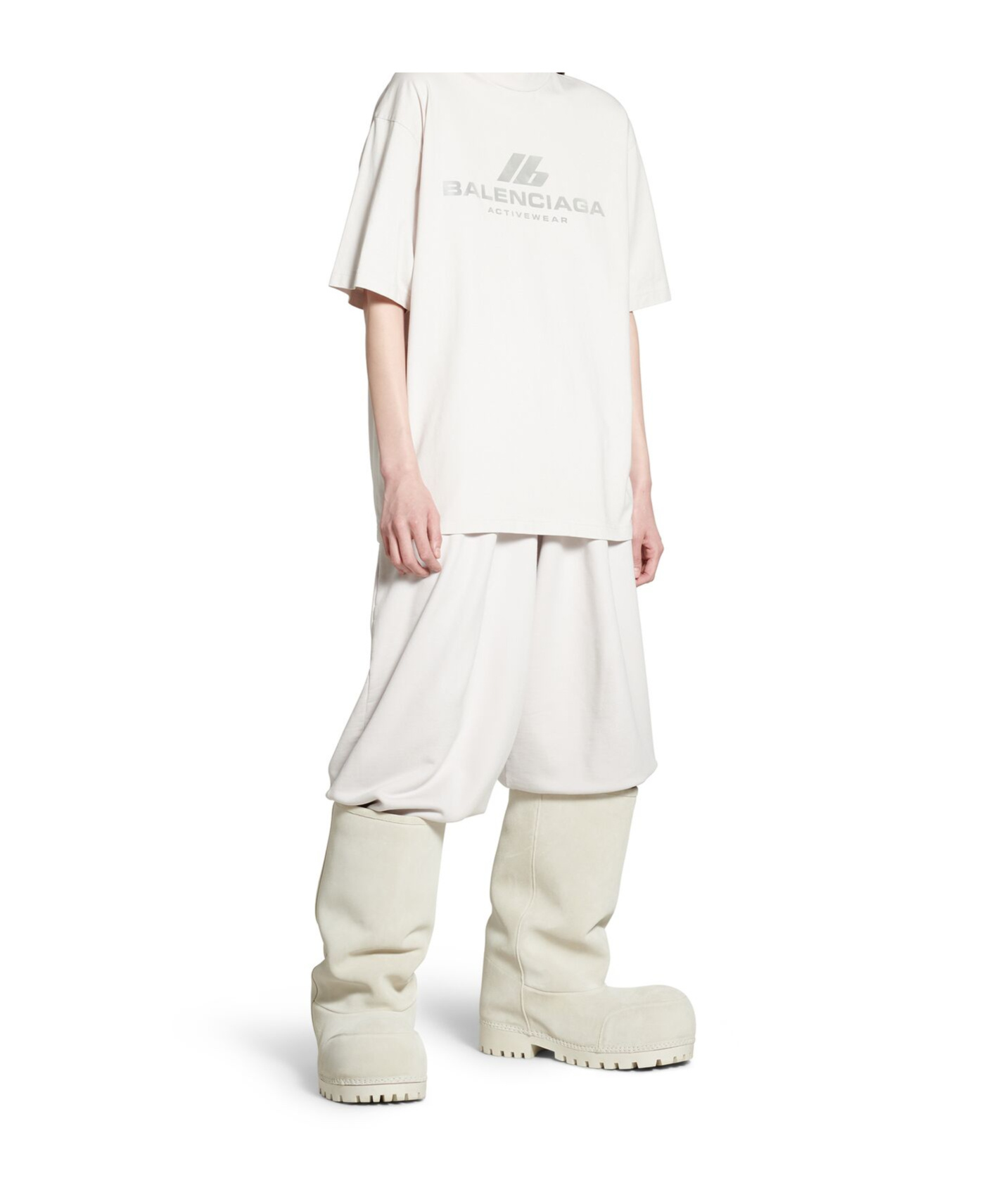 Balenciaga 'activewear' Stretch Jersey T-shirt In White