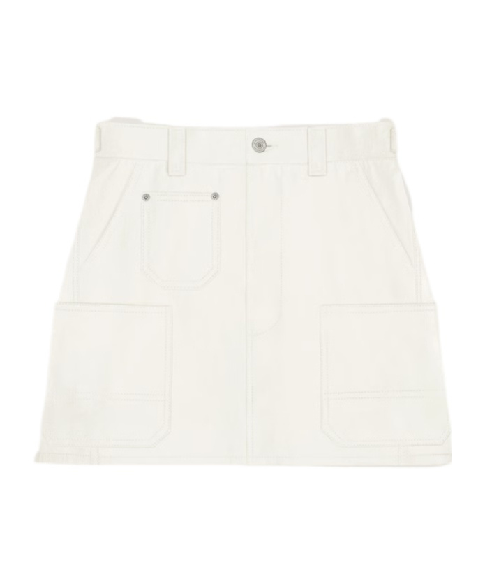 Givenchy Mini Cargo Skirt In White Denim In Off White