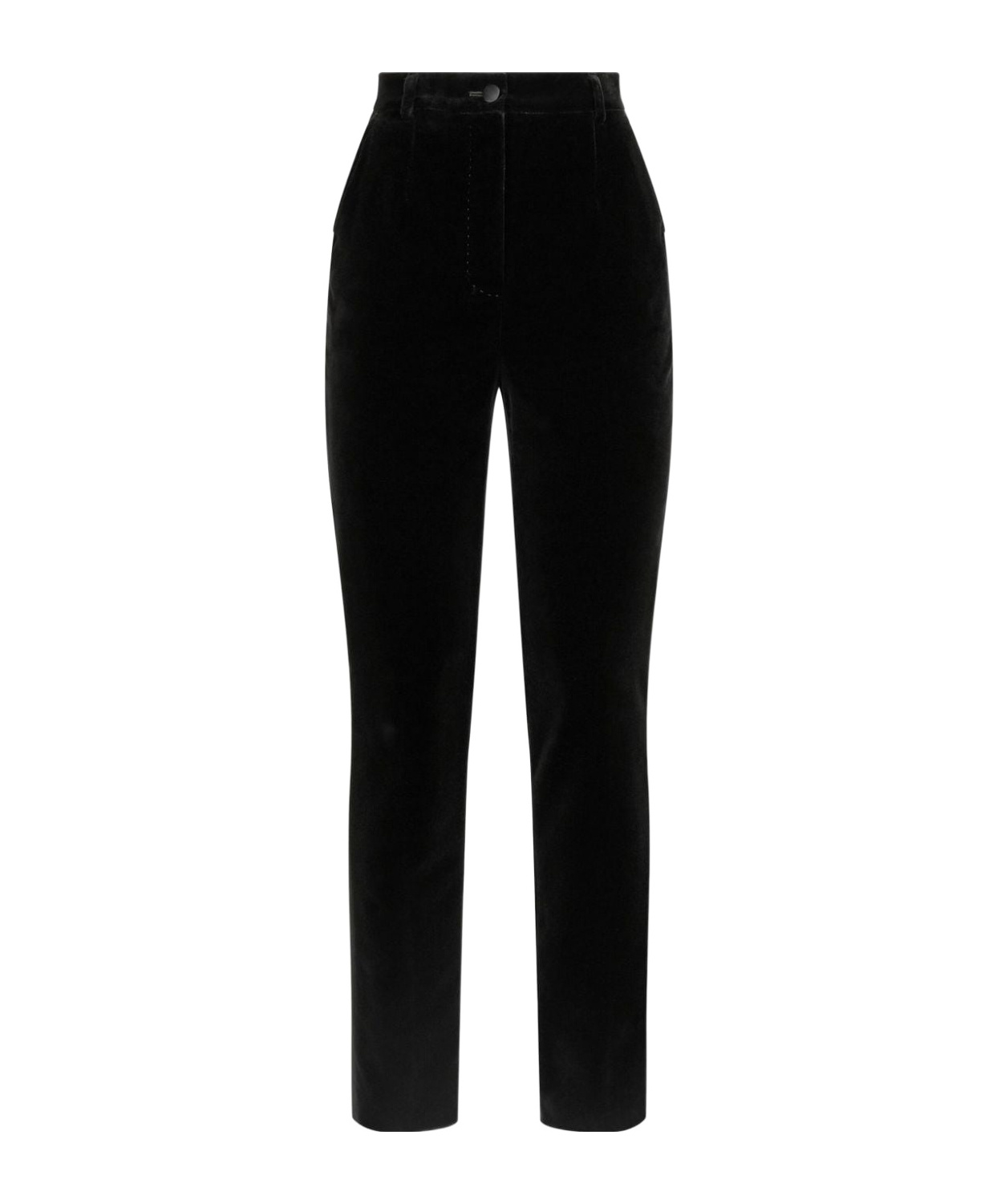 Dolce & Gabbana Black Pants With High Waist And Belt Loops In Black