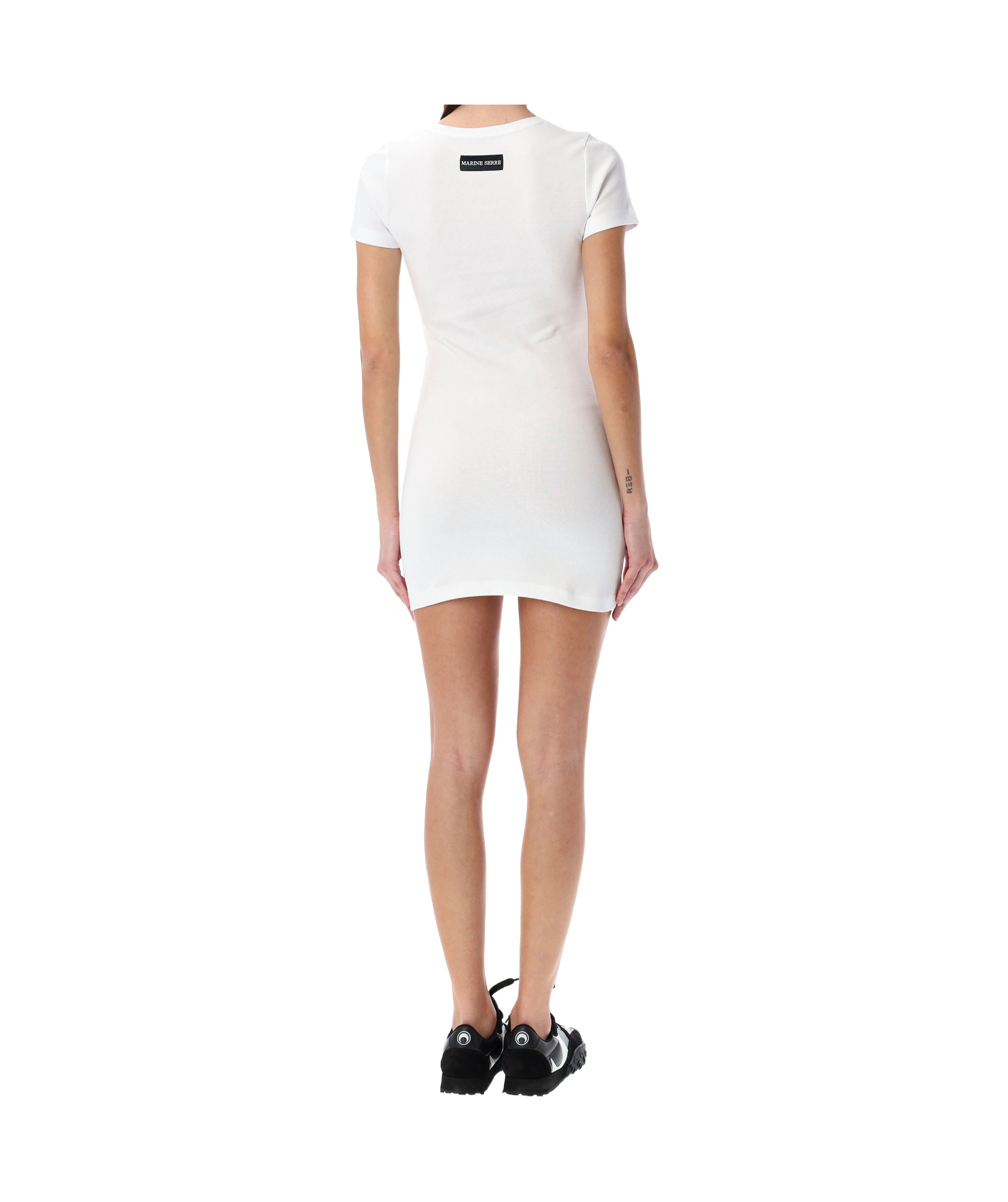 Marine Serre Organic Cotton Rib T-shirt Dress In White