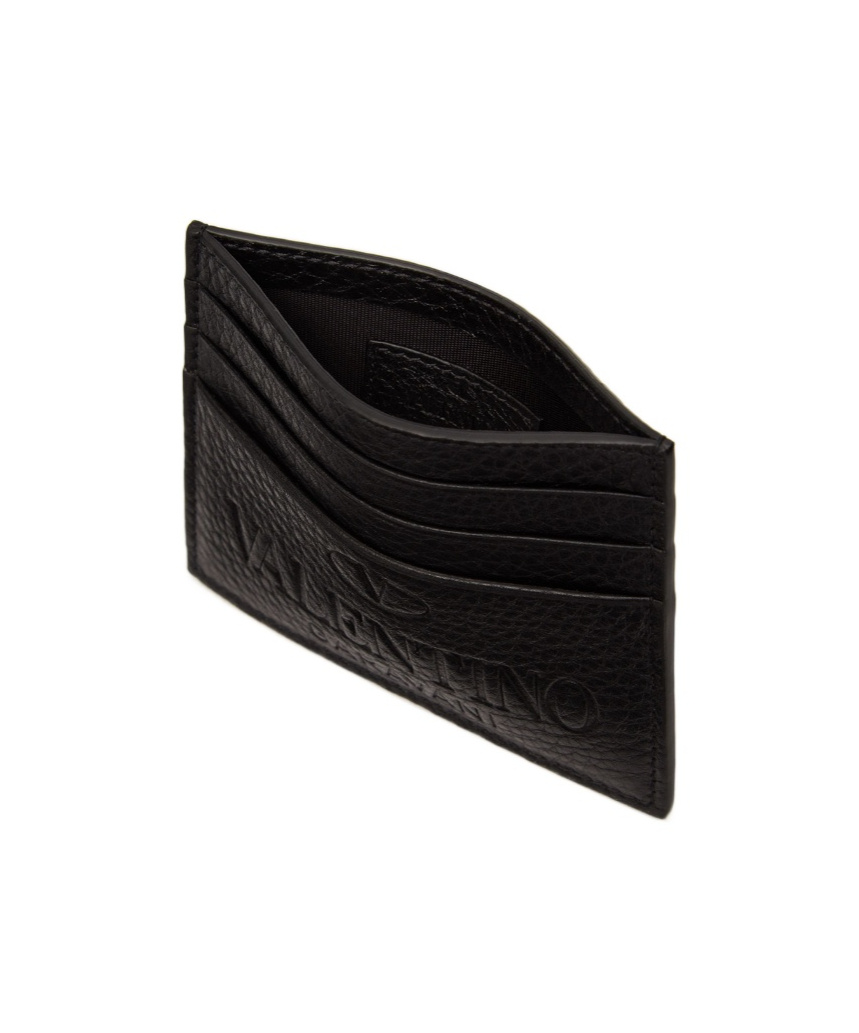 Valentino Logo-debossed Cardholder In Black