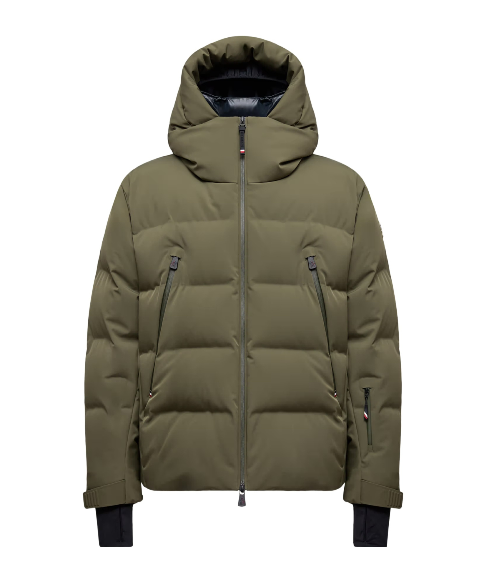 Moncler Nylon Down Jacket Featuring Adjustable Elements In Green