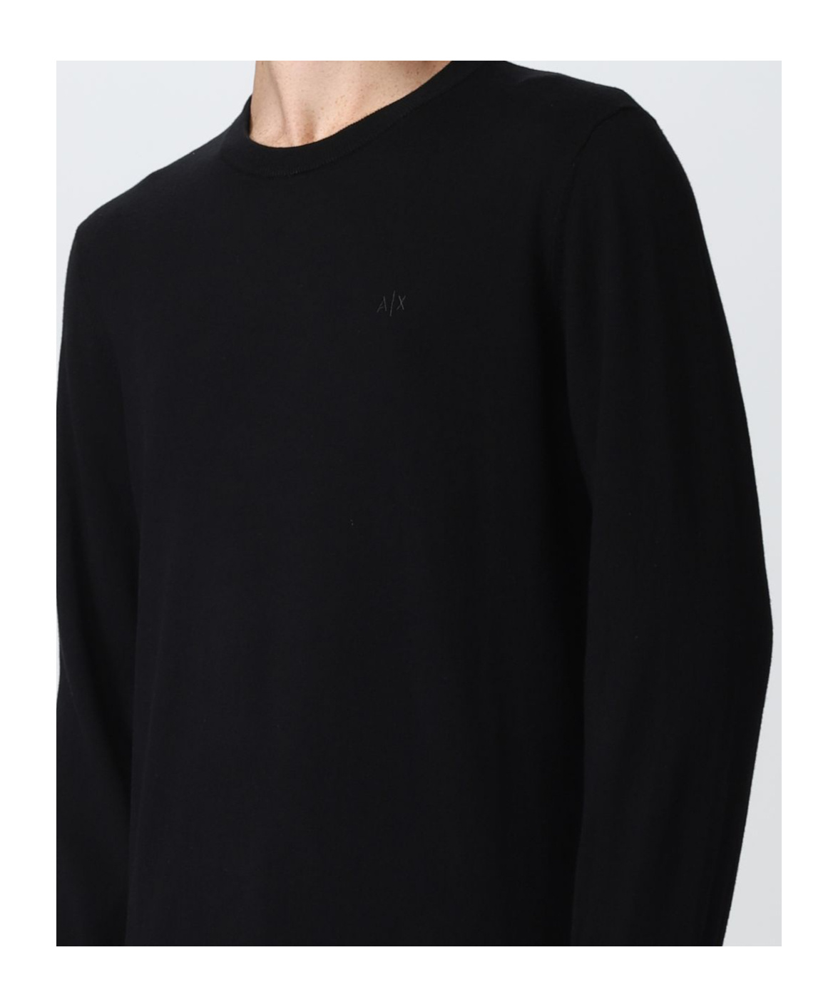 ARMANI EXCHANGE LOGO-EMBROIDERED KNITTED JUMPER